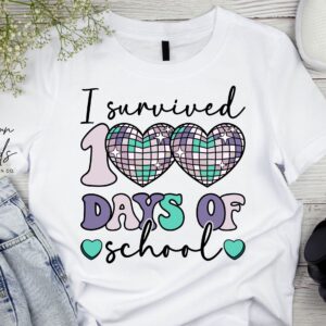 Disco I survived 100 Days of School T-Shirt